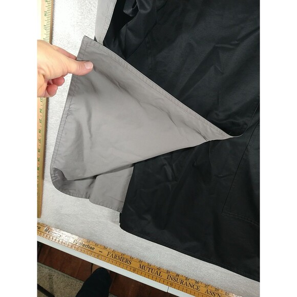 Eileen Fisher Organic Cotton Nylon Reversible Hooded Jacket Black/Gray Medium - Picture 8 of 13